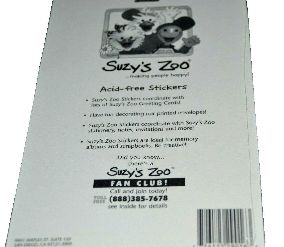 SUZY’S ZOO Stickers 4 Sheets EMILY MARMOT 9515 SALLY GRANDMA GUSSIE Sealed! Vtg