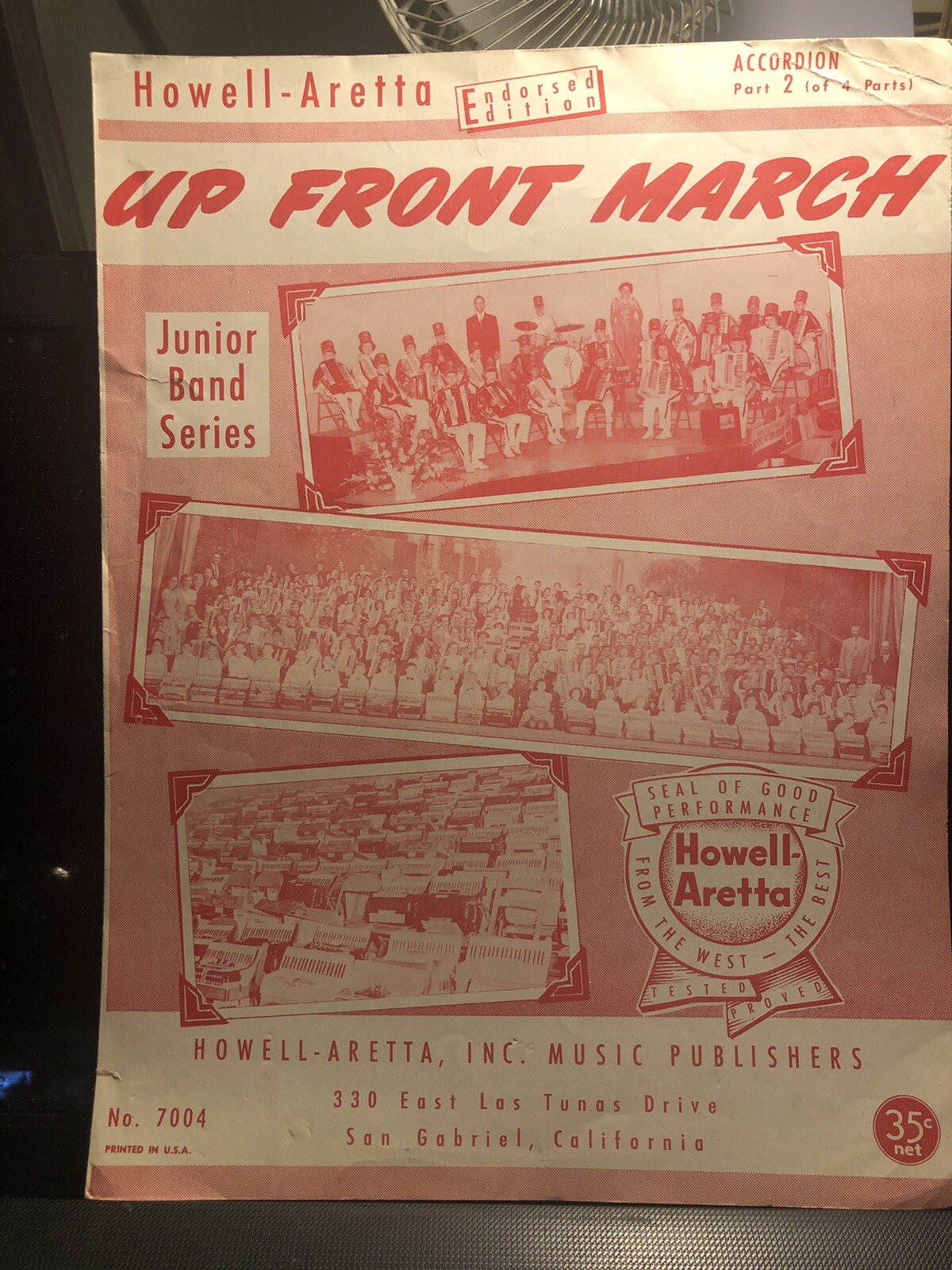 1956 San Gabriel California Accordion Sheet Music