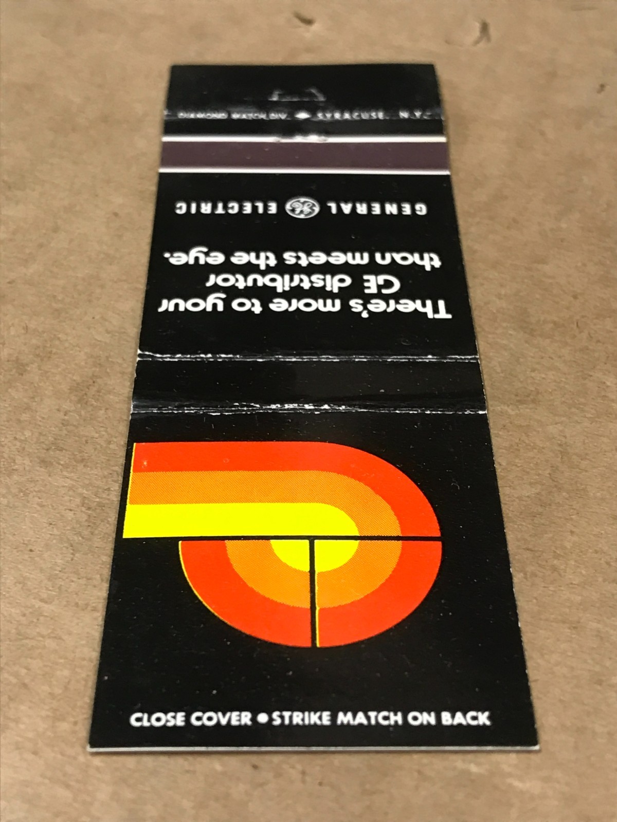 Vintage General Electric Distributers – Matchcover, Matchbook