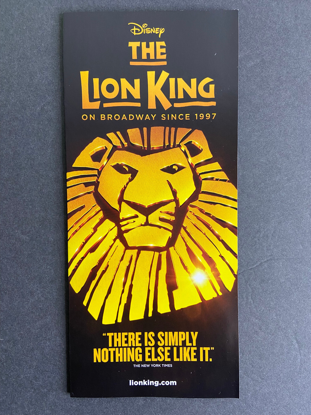 Disney The Lion King 25 years 2022 Ad Flyer Broadway New York City Advertisement