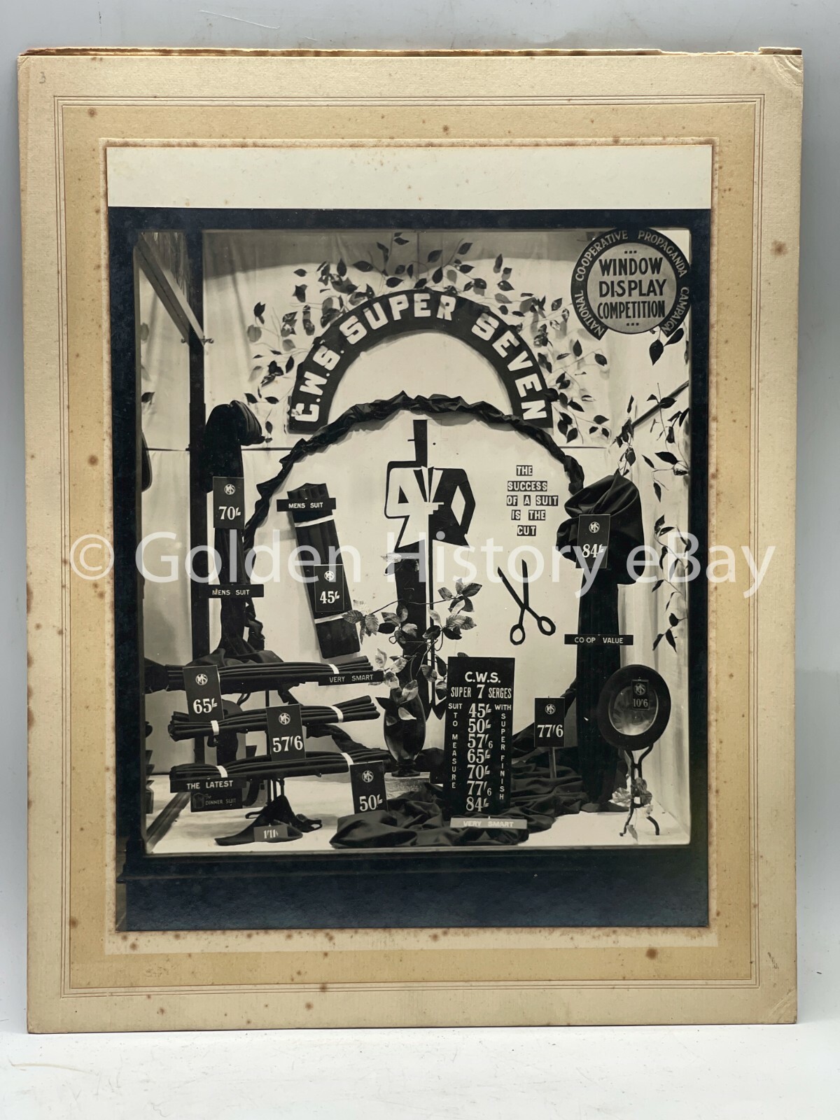 VINTAGE CO-OP SOCIETY CWS WINDOW DISPLAY PHOTO PHOTOGRAPH SUPER SEVEN DISPLAY