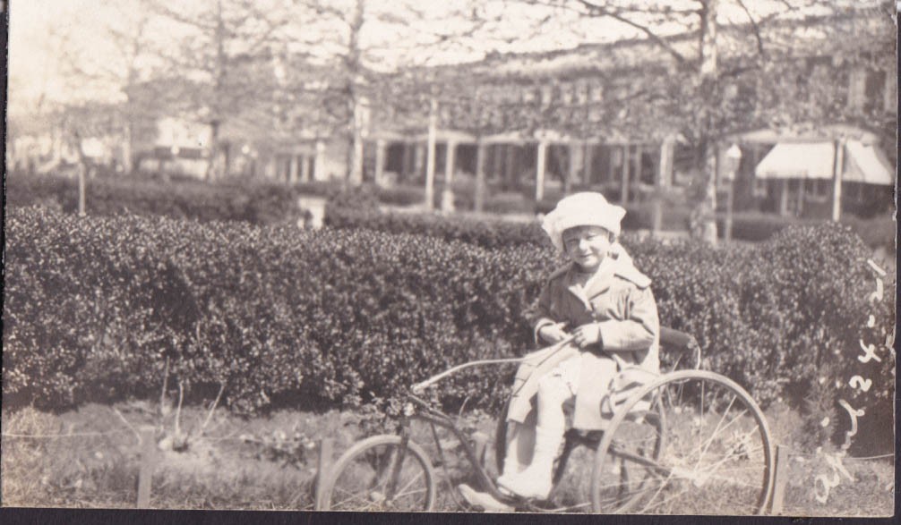 c 1910 Gendron Tiller & Treadle #32 Tricycle vernacular photo dated 1921