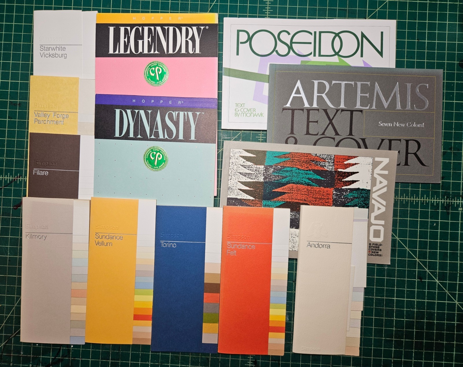 Paper Swatches 80s 1980s Sample Books Printing Swatch Lot For Letterpress Offset