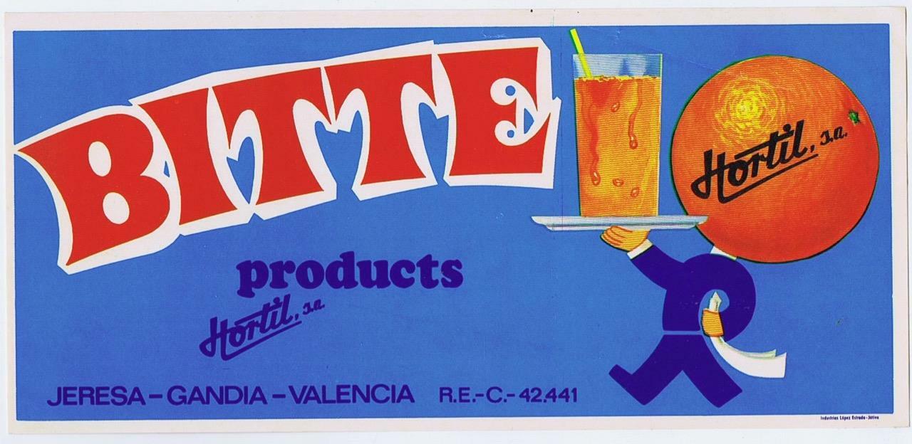 Bitte Spanish orange lug crate Label Horti Gandia Valencia SPAIN