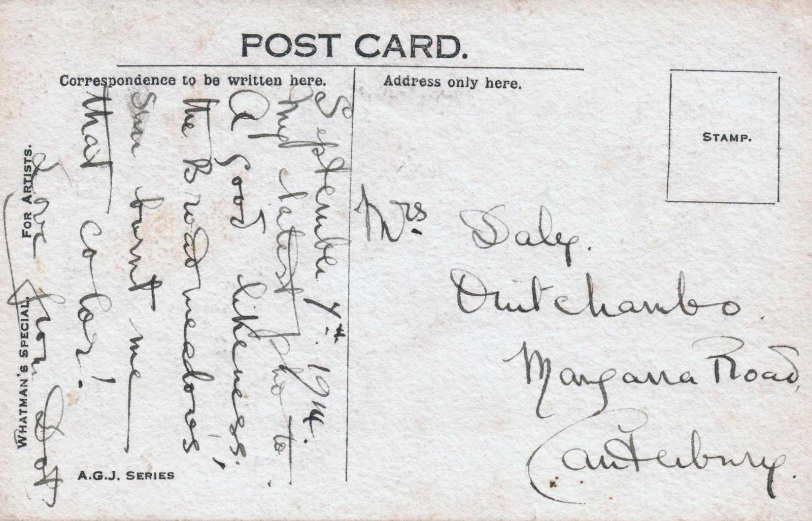 1914 ANTIQUE Original Pen Ink Sad Black Cat The Girl I Left Behind Me POSTCARD