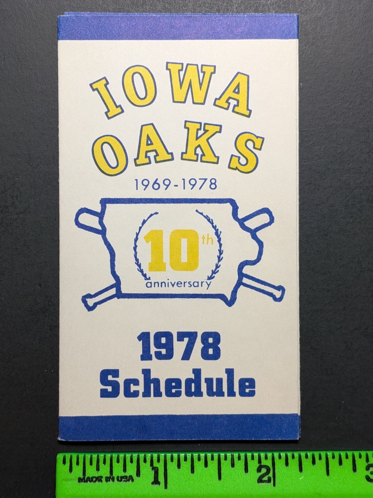 Iowa Oaks 1978 Foldout Baseball Pocket Schedule