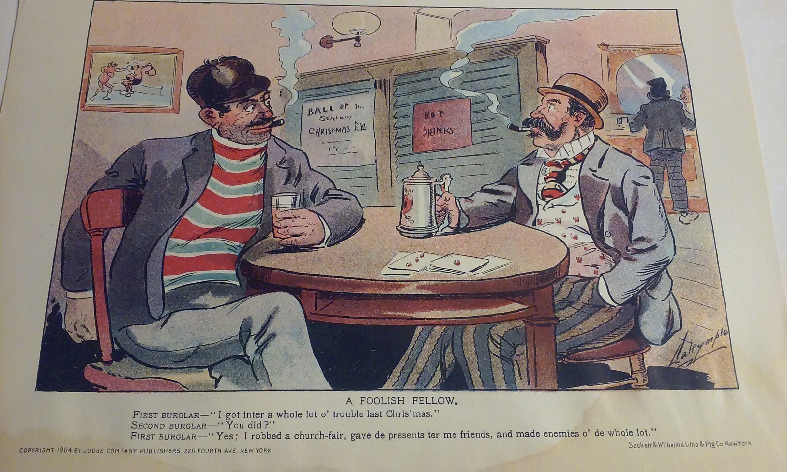 10 Early 1900’s Original Era Color Cartoons w/ Slang American Dialect Captions