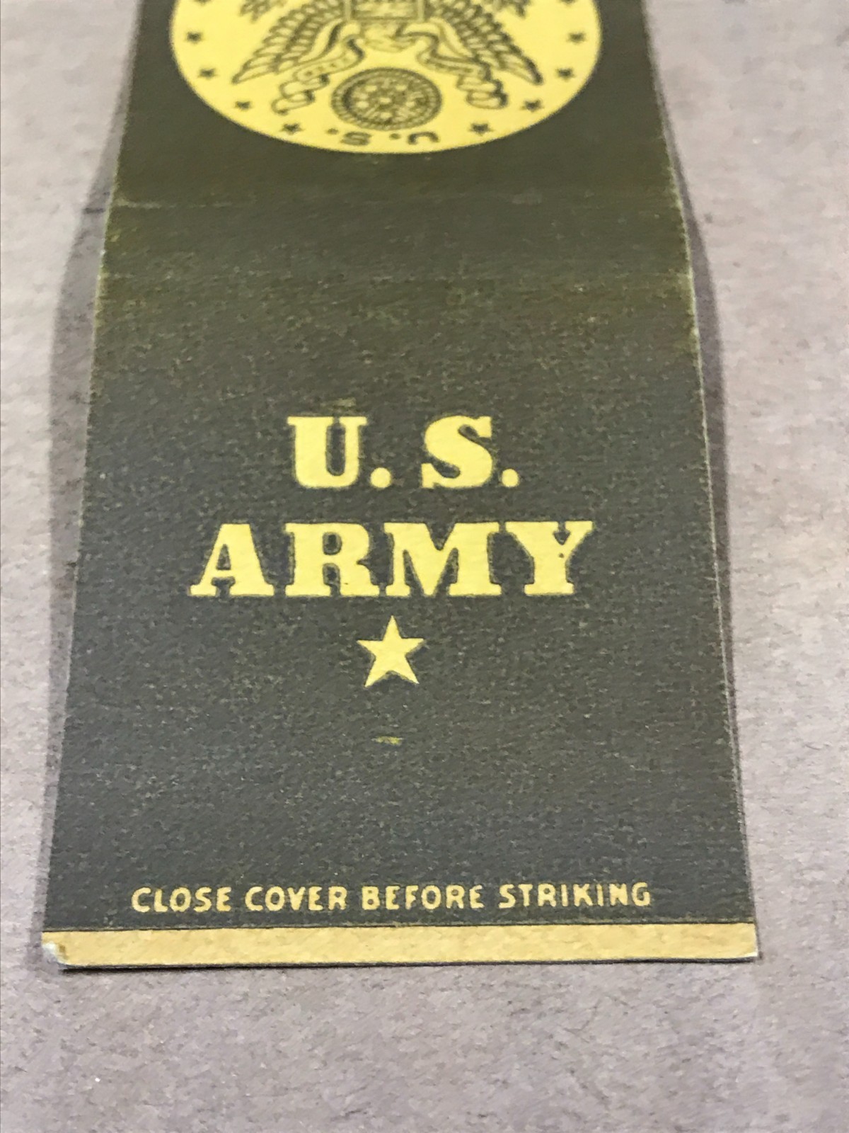 Vintage United States Army – Matchcover, Matchbook
