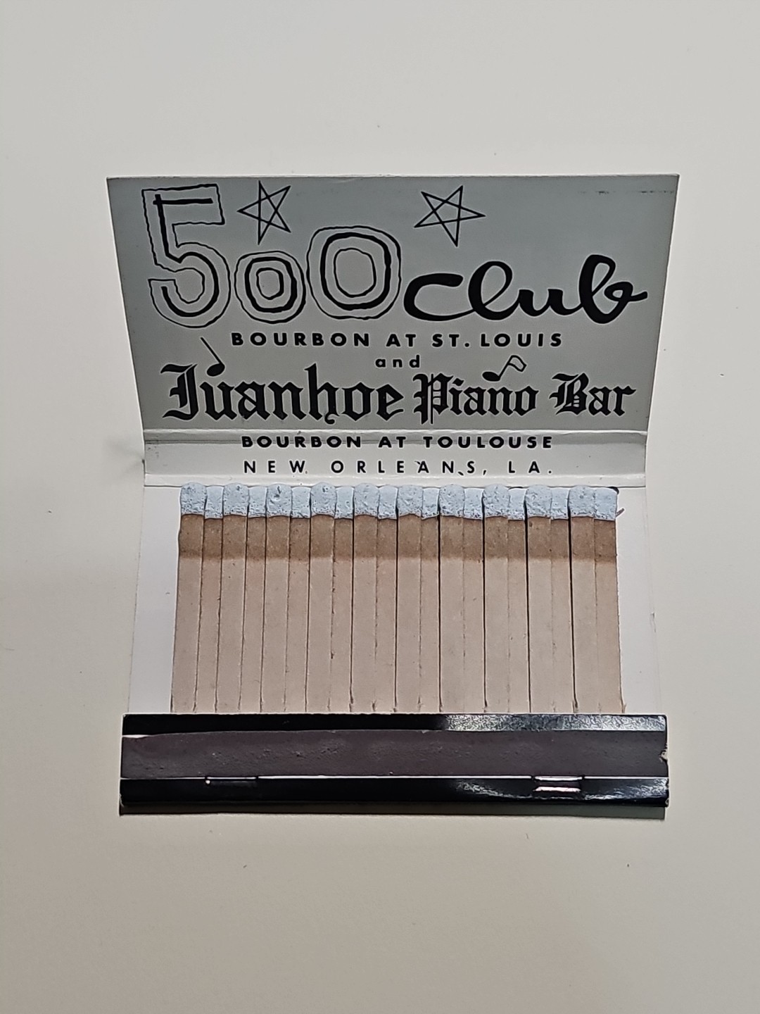 Vintage Unstruck Ivanhoe Piano Bar/500 Club Matchbook Linda Brigette Risqué
