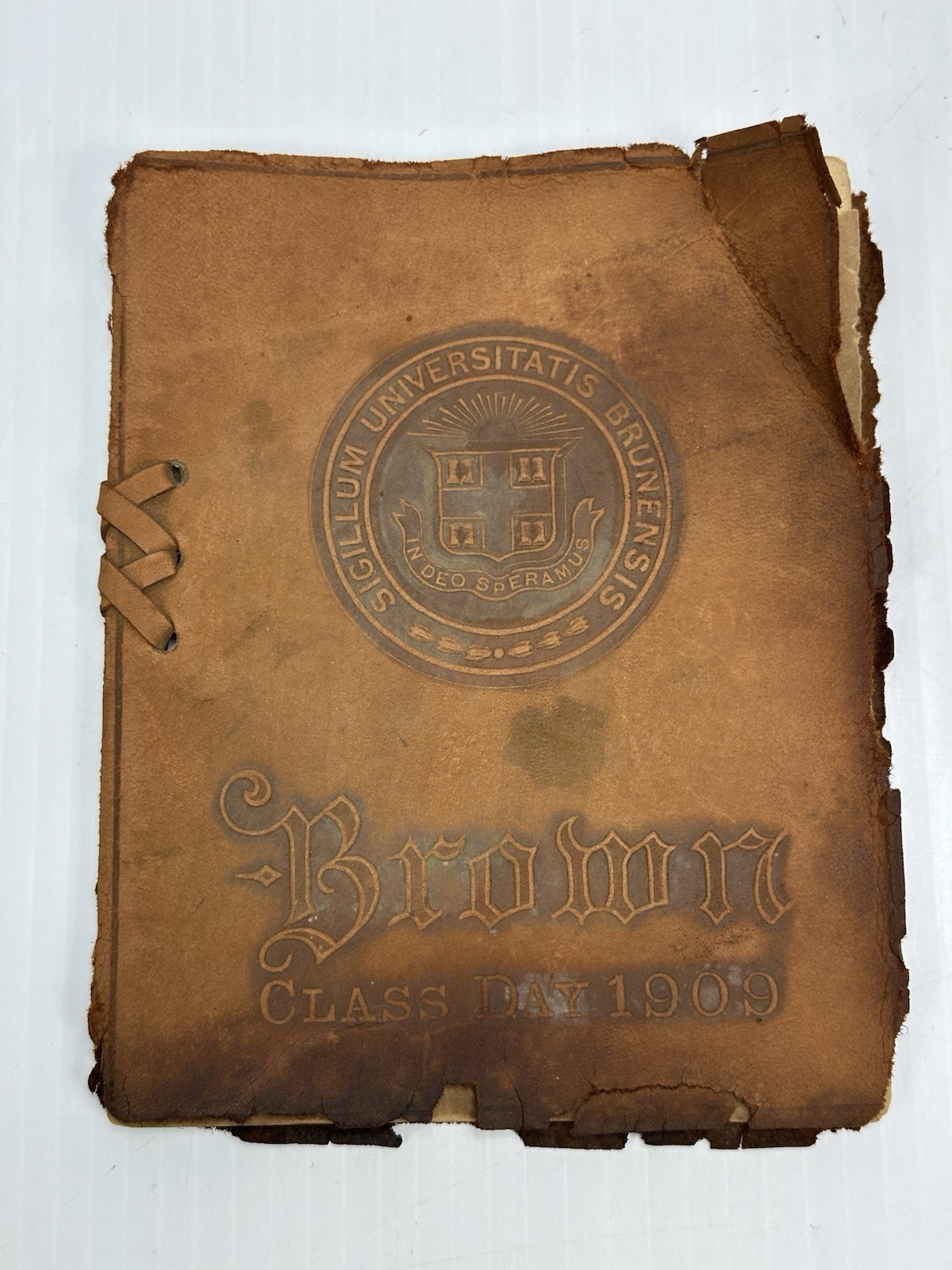 Antique Brown University Class Day 1909 Program Leather Cover Photos