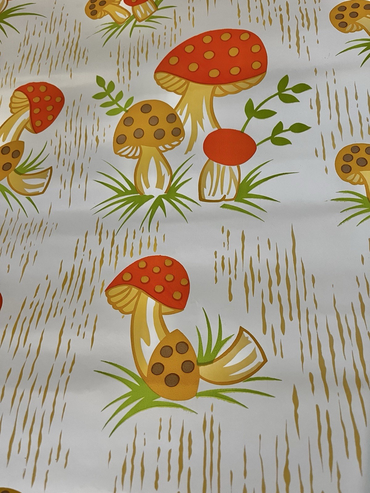 Vintage 1970s Mushroom Contact Paper
