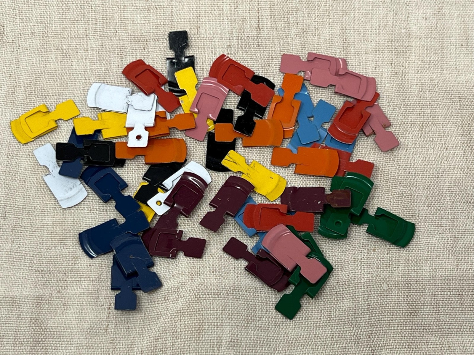 VTG Metal File Tabs 10 Colors – Lot of 50 – Label Divider Pages Office Supplies