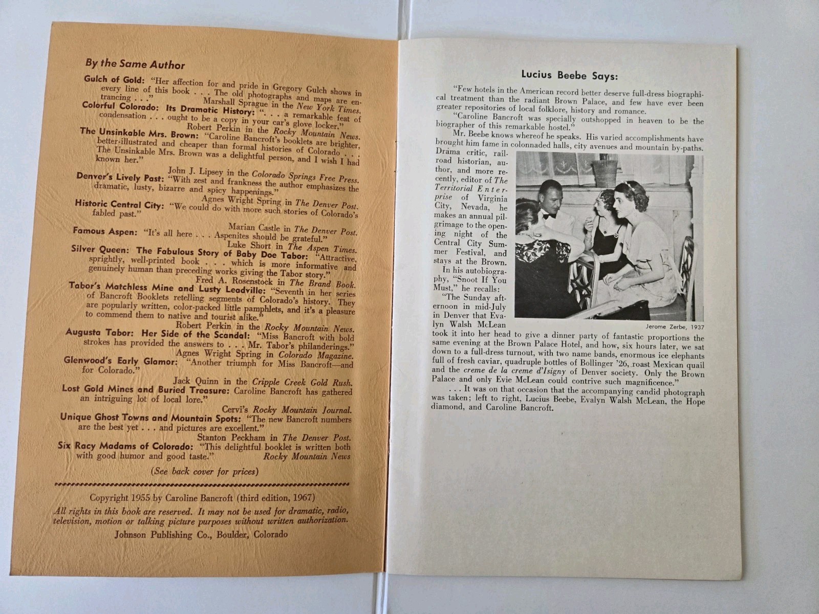 The Brown Palace Hotel Denver Colorado Booklet 1967, 3 Postcards