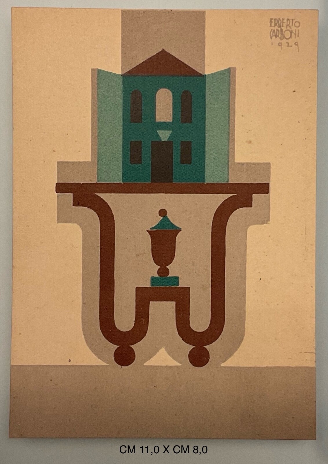 FUTURISM ERBERTO CARBONI ADVERTISING CARDBOARD PERFUMES PARMA 1929