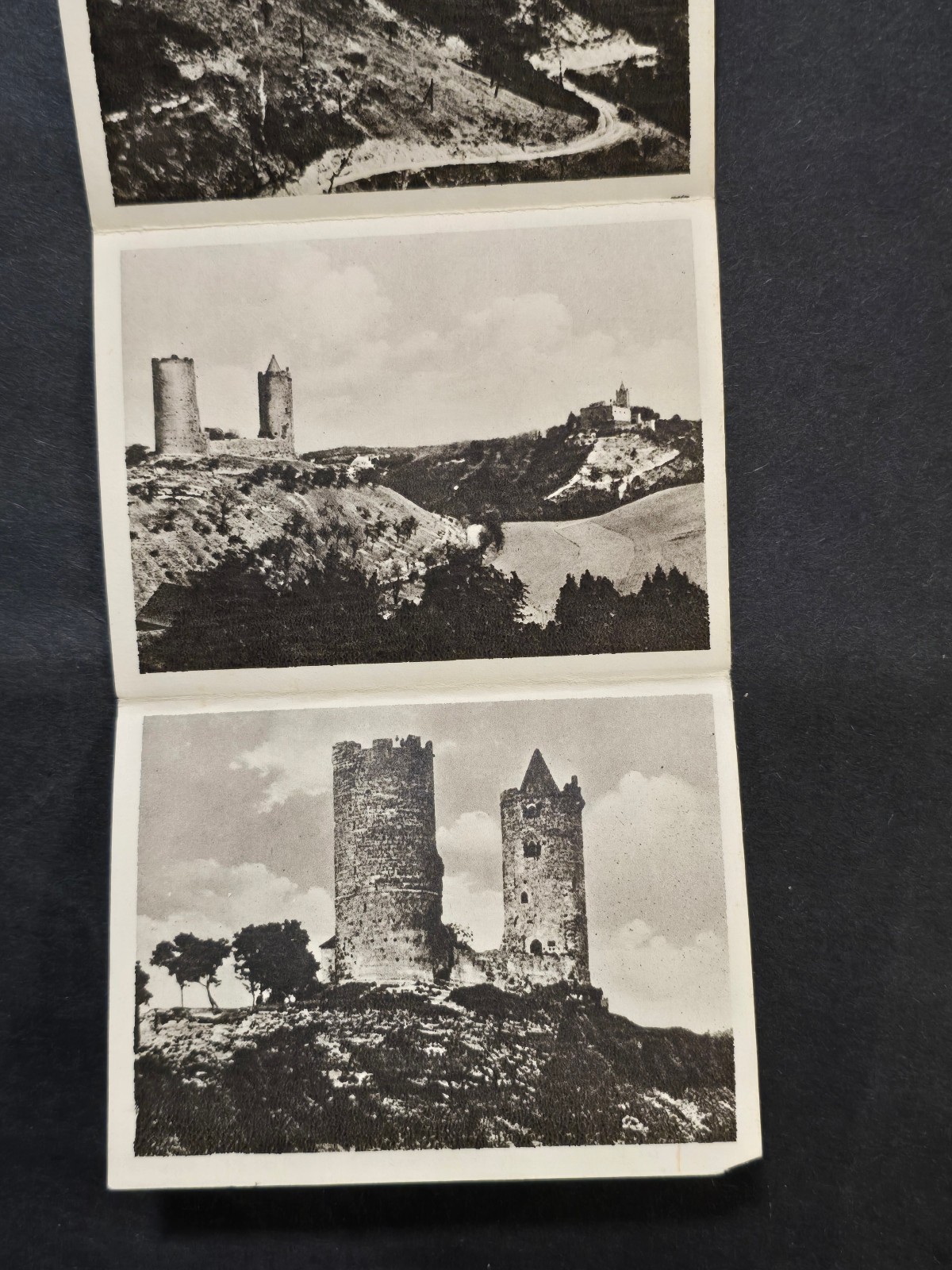 German Third Reich Era Pull-Out 10 Photo Booklet Castle Views c1930s-1940s