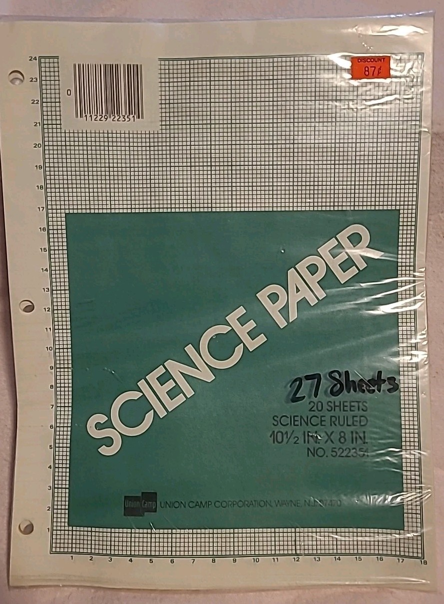 Vtg Mead AquaBee Science Graph Paper Pads Bulk Lot 9 Packs 170+/- 8.5×11″ Sheets