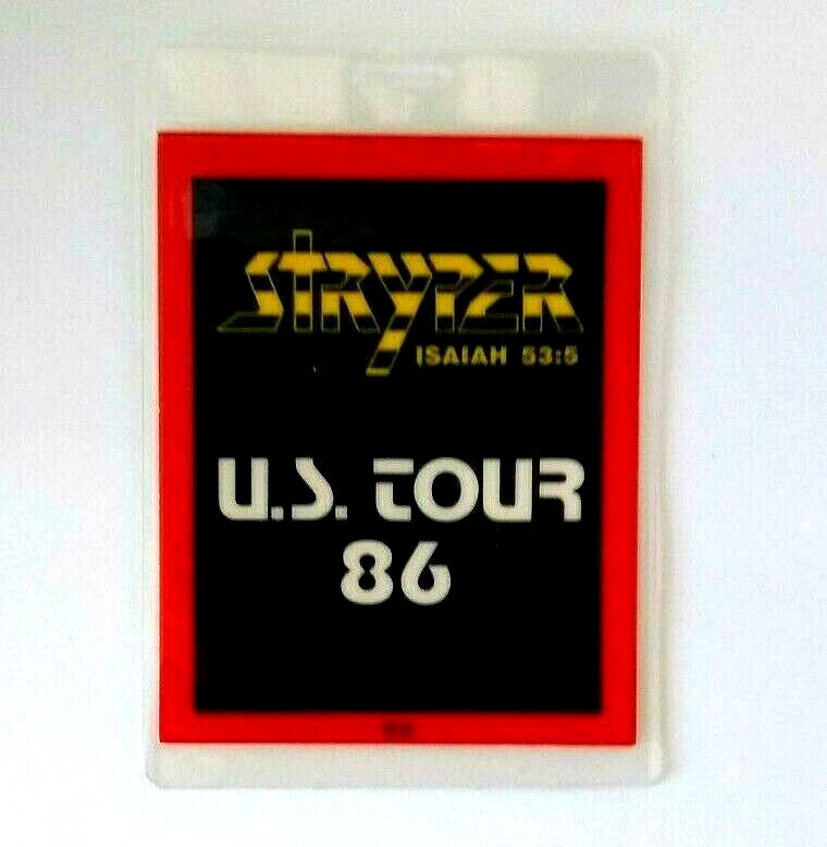 Stryper Vintage Laminated Backstage Pass Original 1986 Hard Rock Heavy Metal