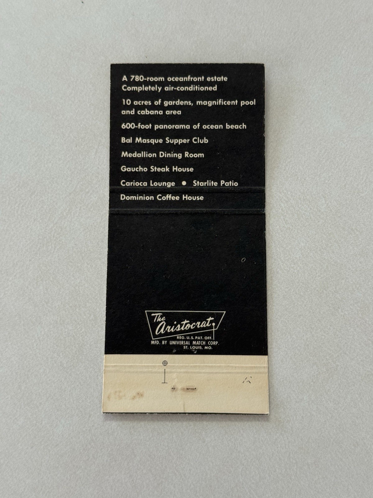 Americana Hotel Miami Beach Bal Harbour Florida Vintage Matchbook Cover 1B