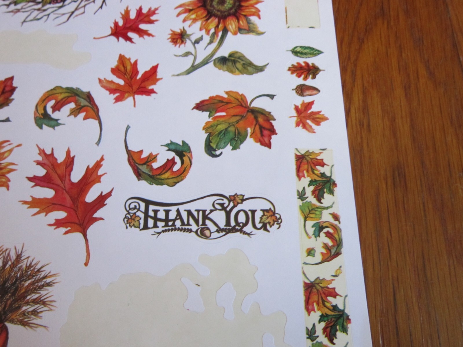 PSX Design Stickers Autumn Fall Color Leaves Acorns 2001 ONE SHEET PartiallyUsed