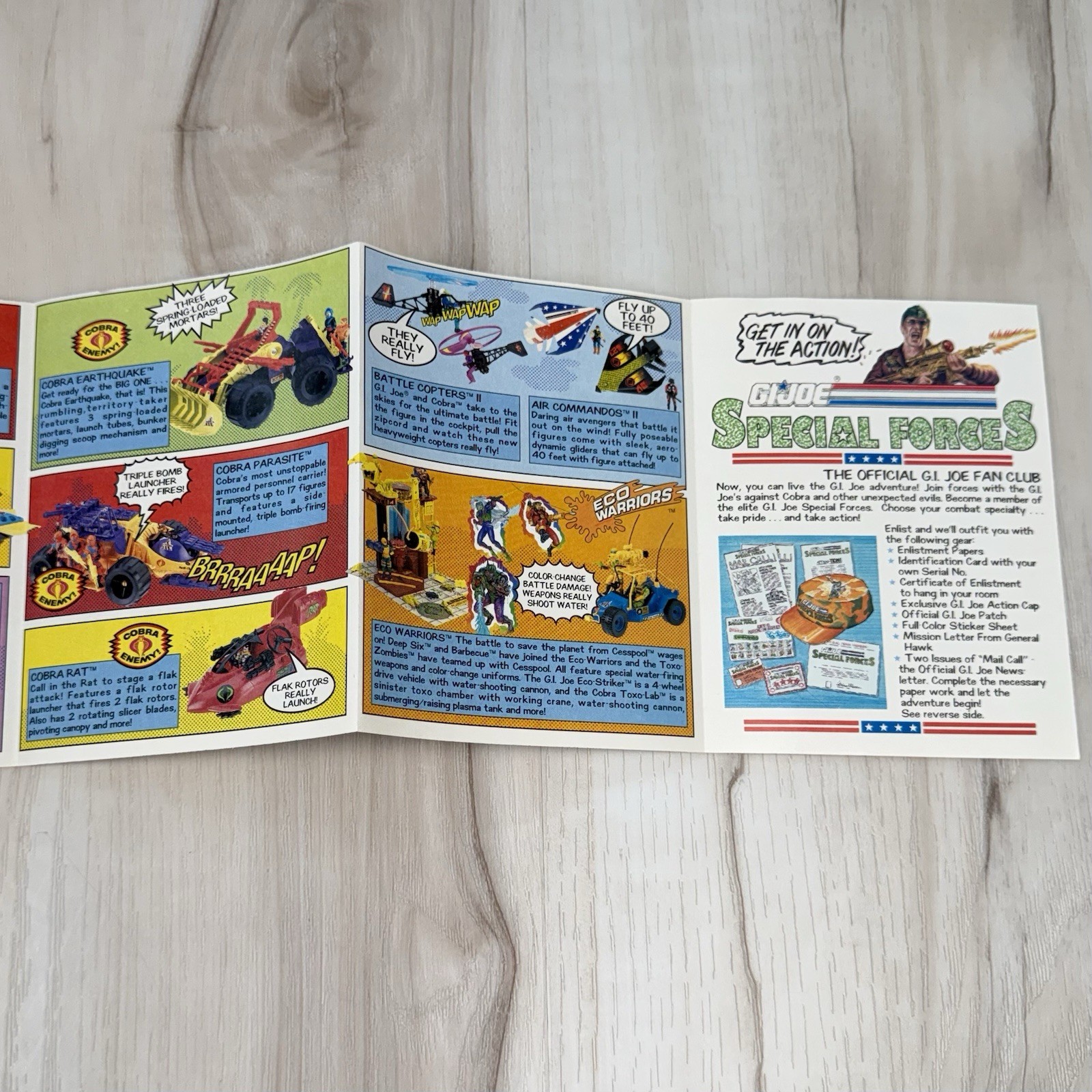 VTG 1991 HASBRO G.I. Joe Leaflet BROCHURE Catalog SPECIAL FORCES 5.75″x4.5″ EUC