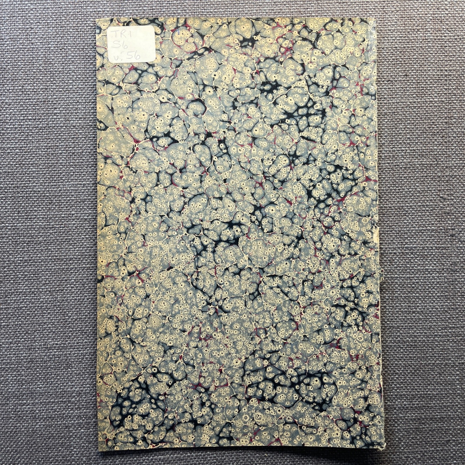 Antique Marbled End Papers Bookbinding Blue Red White Purple Lot of 3