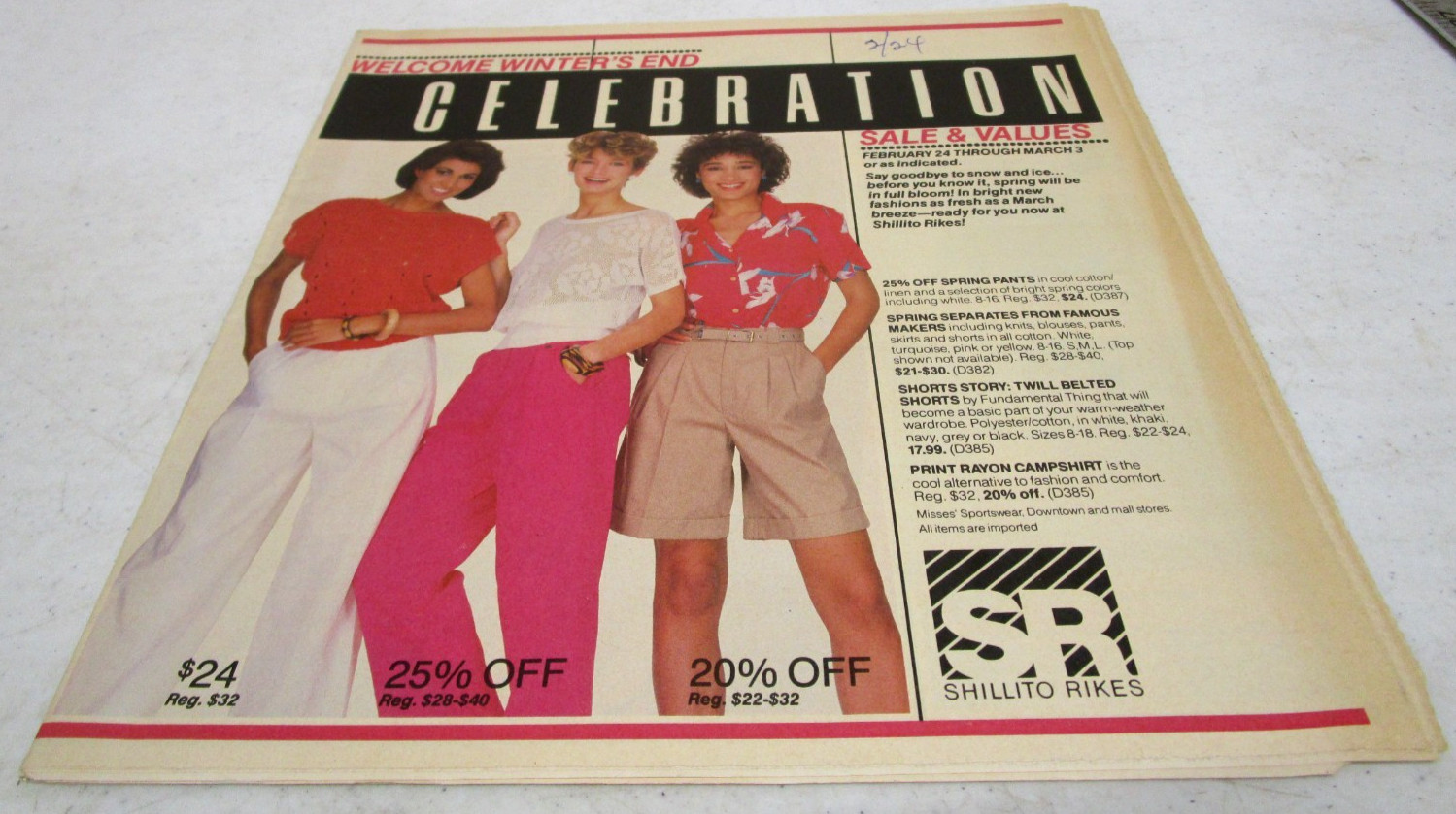 1985 VINTAGE 1980’s SHILLITO RIKES STORE ADVERTISING SALES NEWSPAPER CATALOG