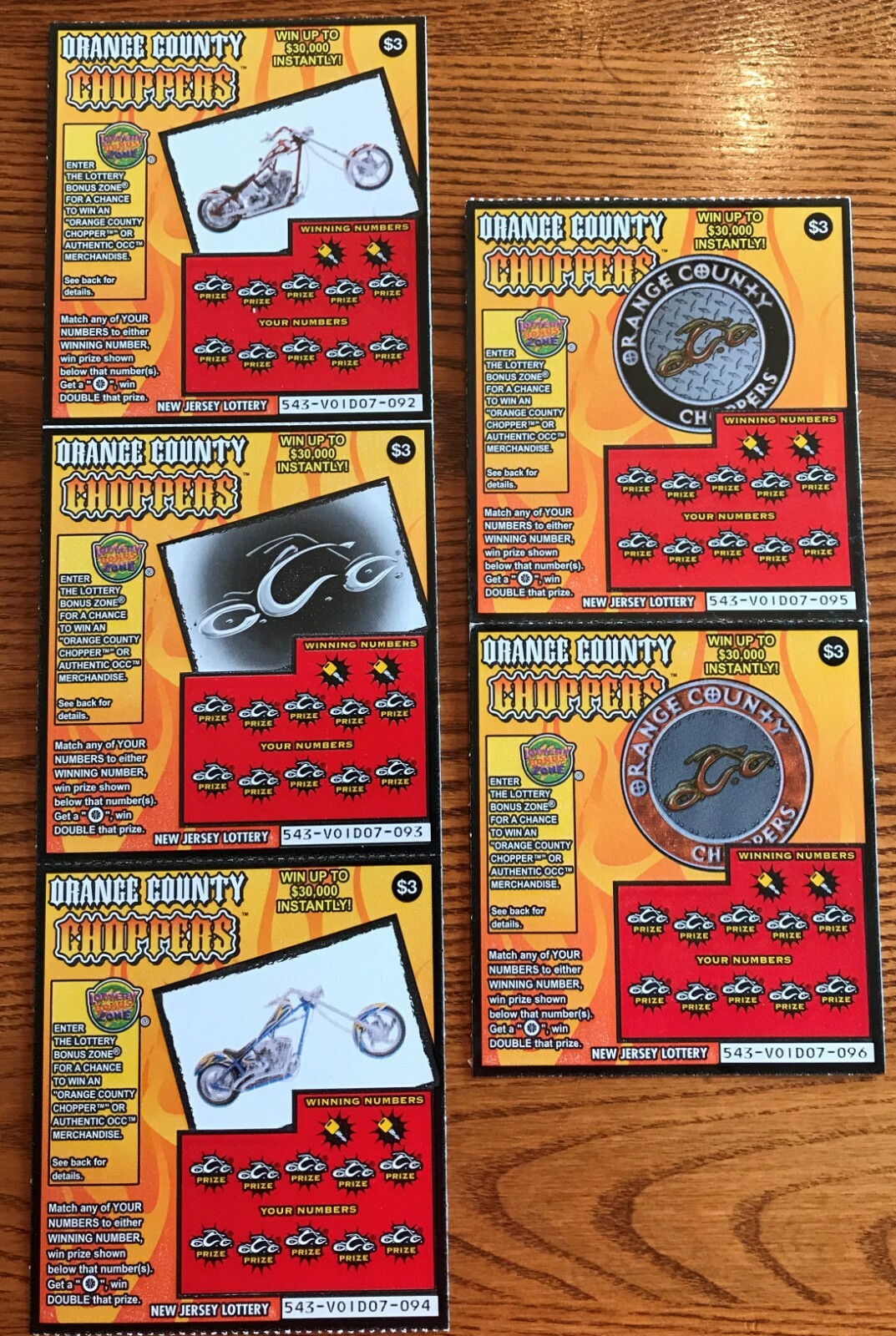 Orange County Choppers Motorcycle Instant SV Lottery Set of 35different