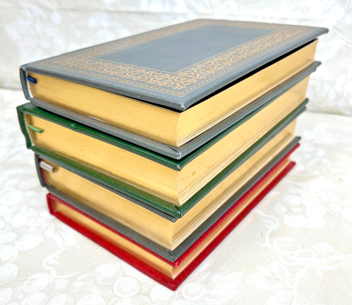 4 Franklin Library Books, Leather Bound 22K Gold Gilt William James & Others