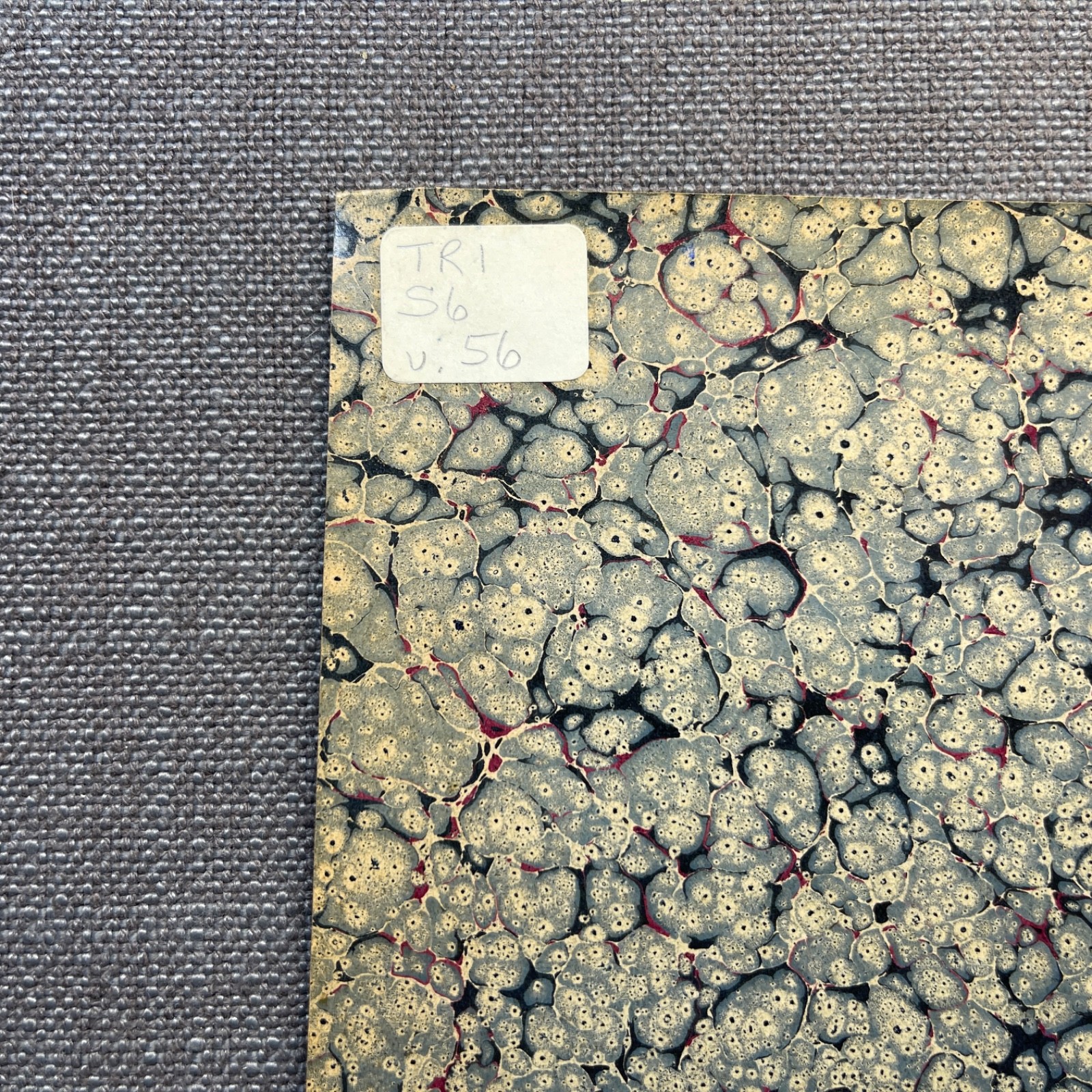 Antique Marbled End Papers Bookbinding Blue Red White Purple Lot of 3