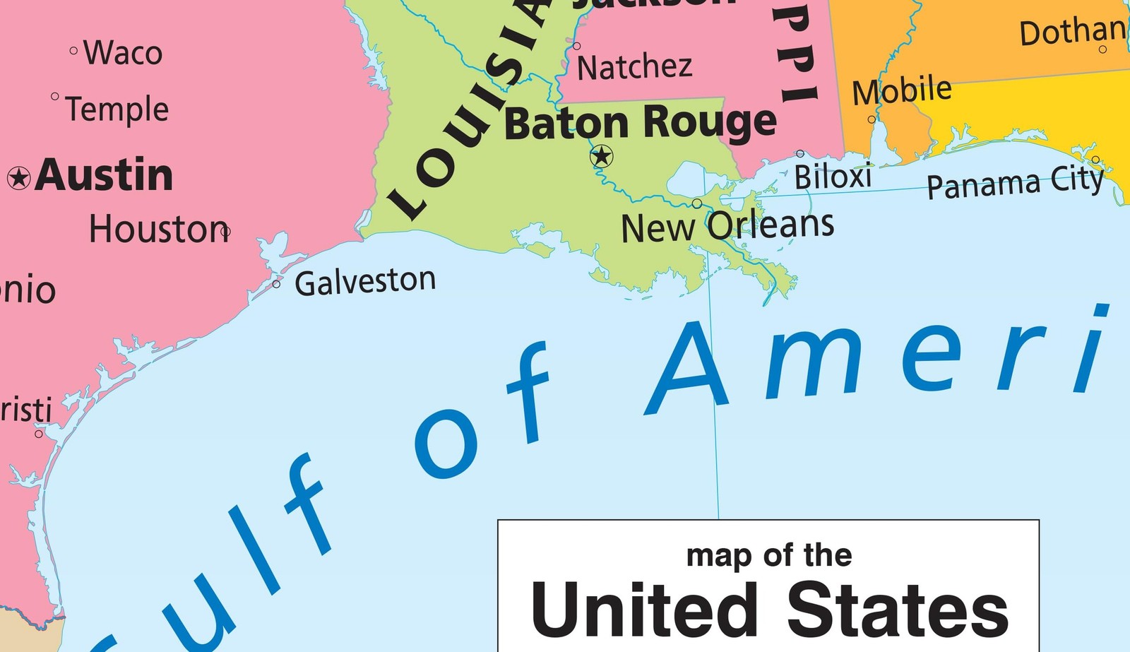 Colorful United States Wall Map showing Gulf of America (25″ × 19″)