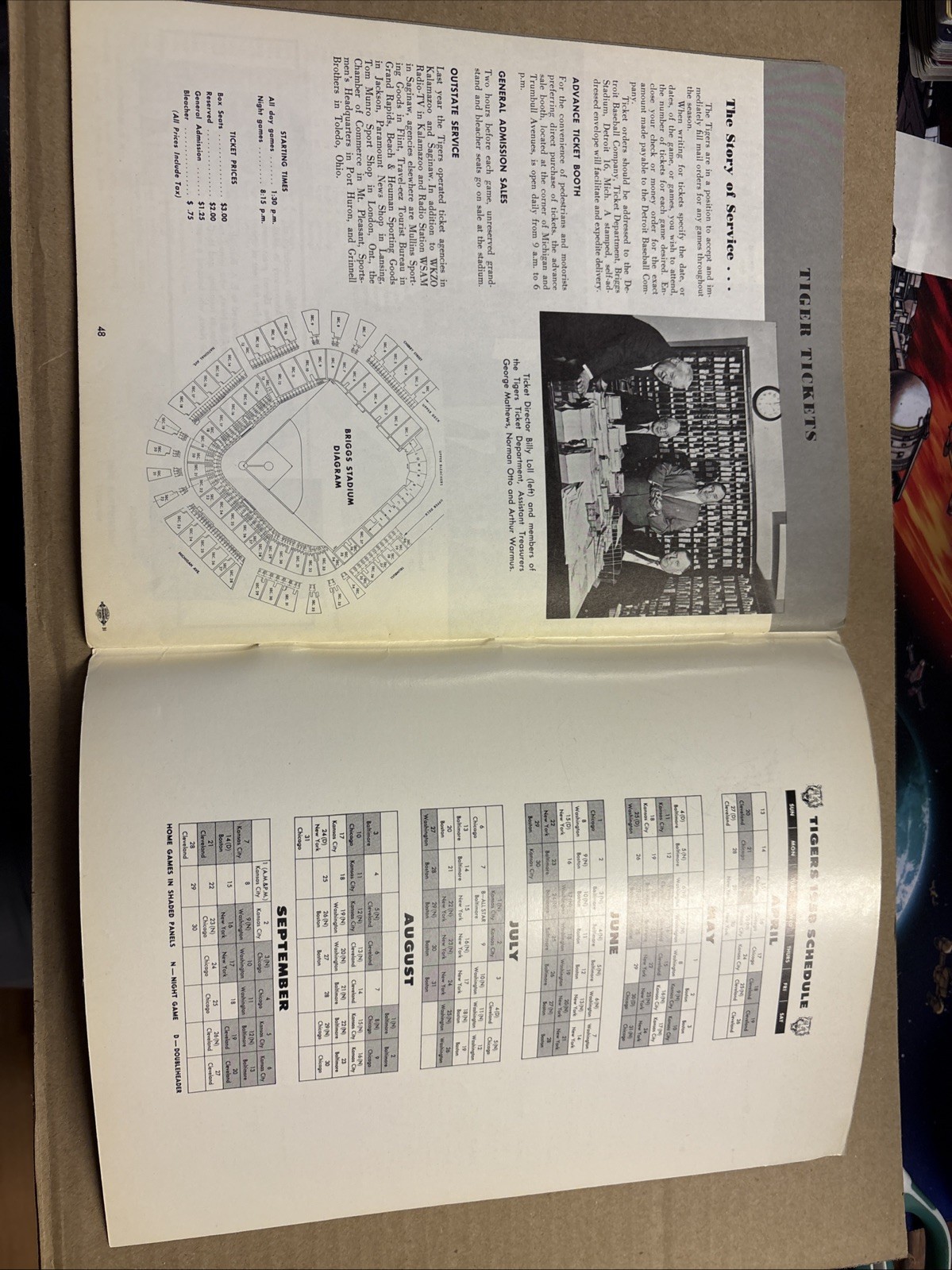 1958 Detroit Tigers baseball Official Yearbook em/nm+.