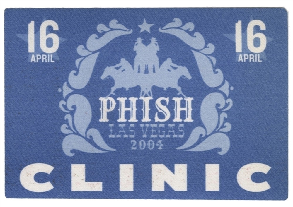 Phish 2004 Undermind concert tour Las Vegas 4/16 Clinic Backstage Pass
