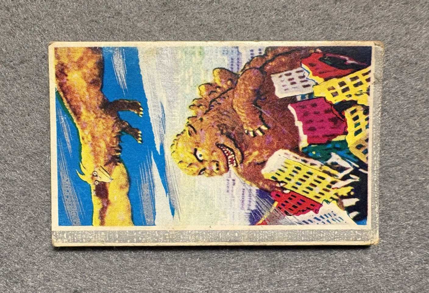 Godzilla Vintage Japanese Menko Heavy Stock Cards 1960s-70s Lot of 2