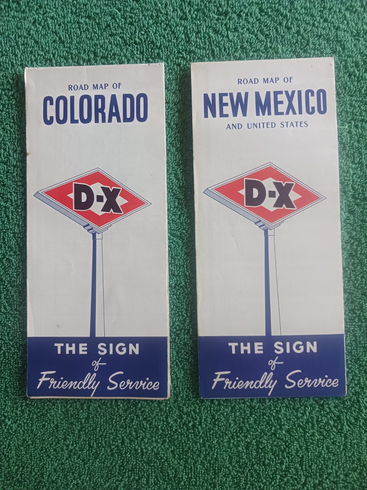 Vintage D-X Road Maps Colorado New Mexico