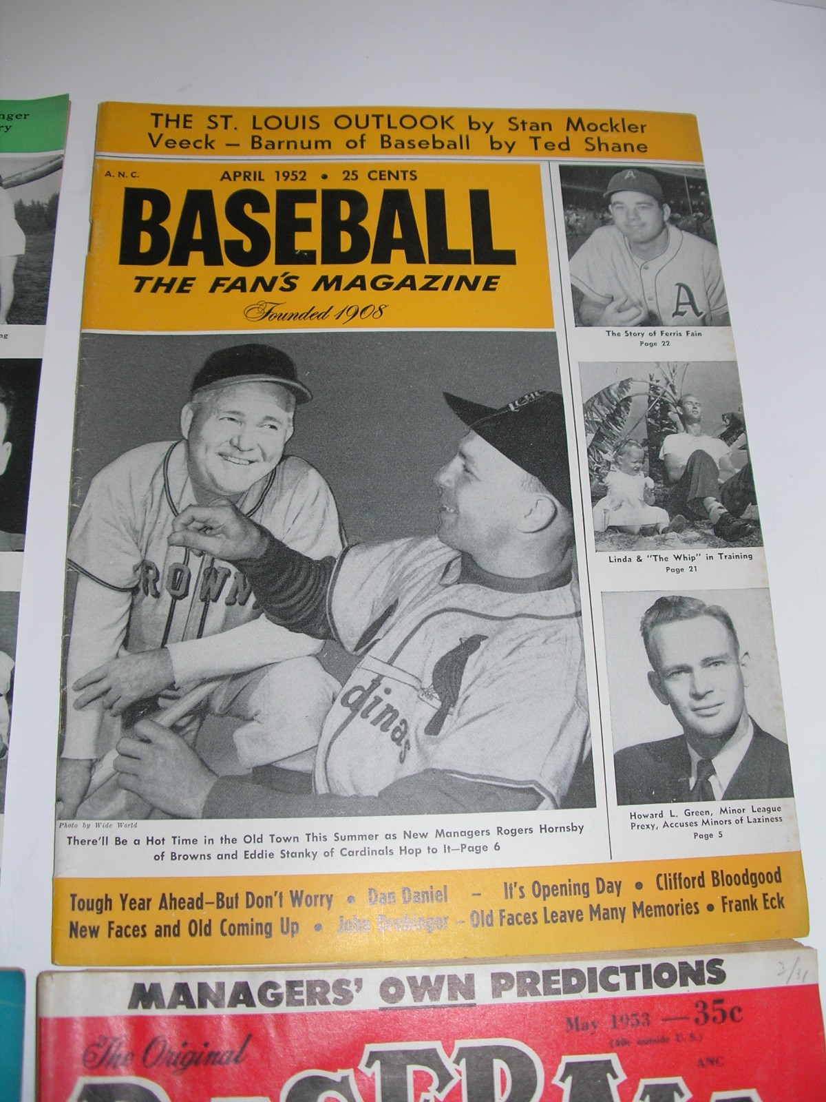 LOT of 4 -1952- 1953 Baseball The Fan`s Magazines