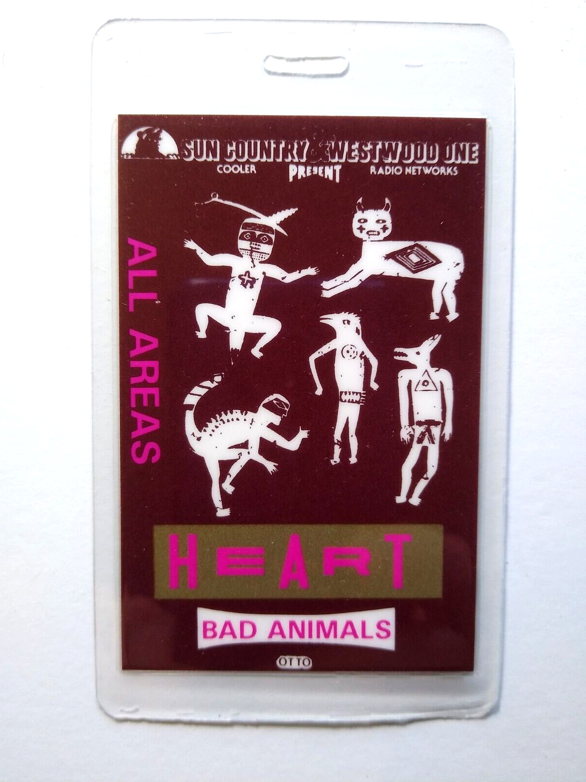 Heart Backstage Pass 1987 Bad Animals Tour Pop Classic Rock Music Vintage Orig