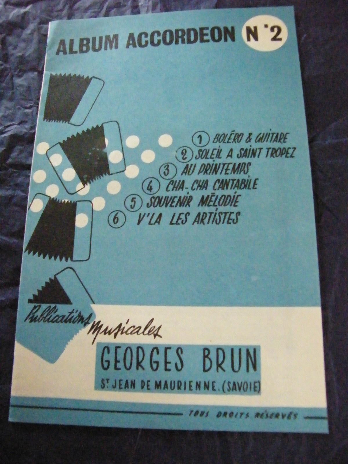 Accordion Album No. 2 Music Sheet Georges Brun 1963