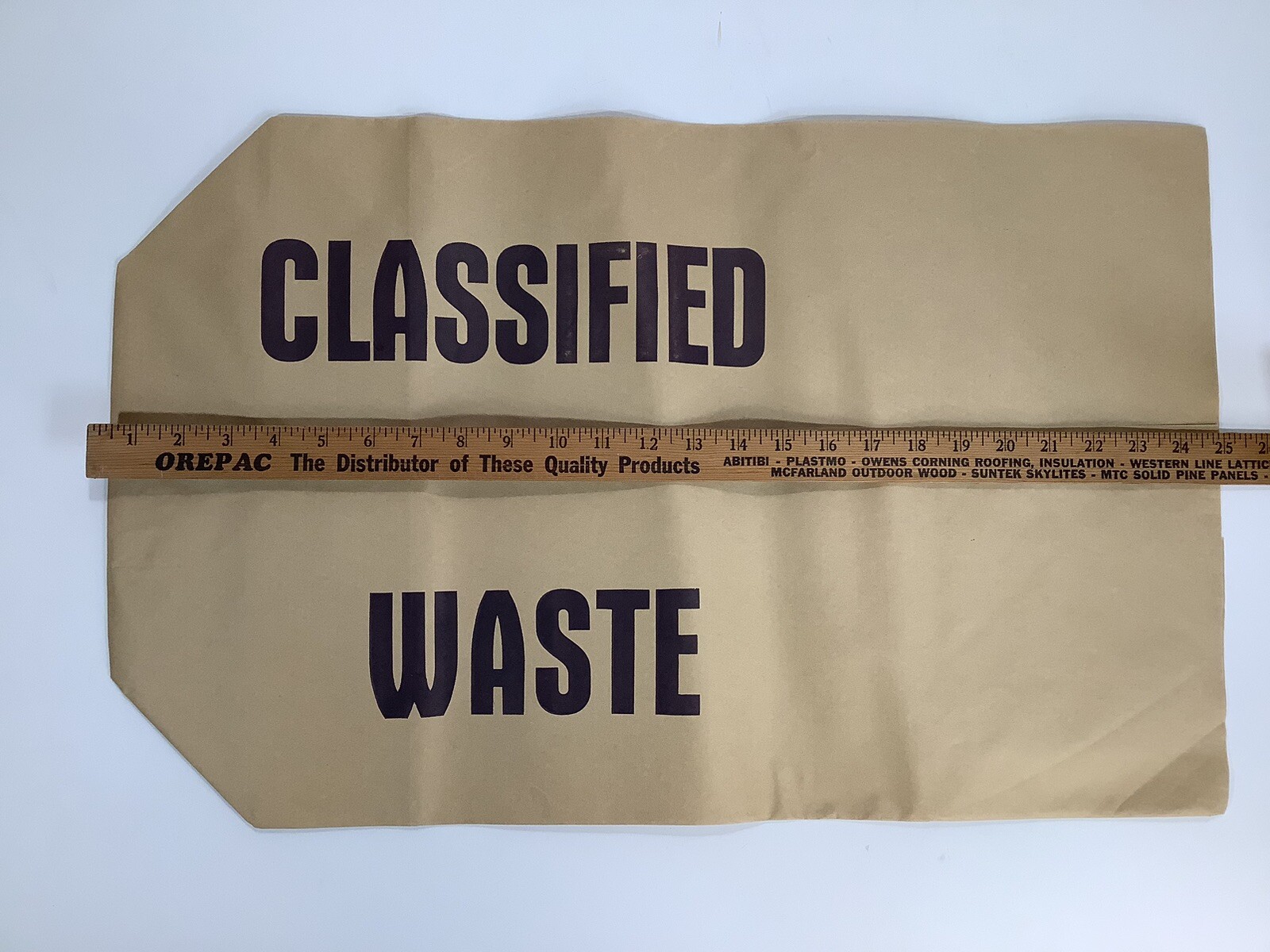 Vintage NOS Semoulin “CLASSIFIED WASTE” Brown Paper Bags Lot of 48 GI Military