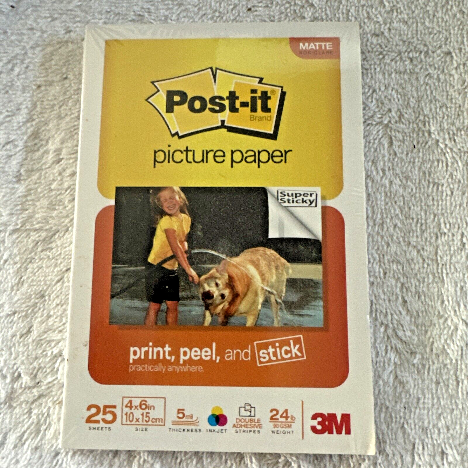 3M/Post-It Sticky 4”x6” 1-Matte / 1-Gloss Photo Picture Paper 50 sheets 2-Paks