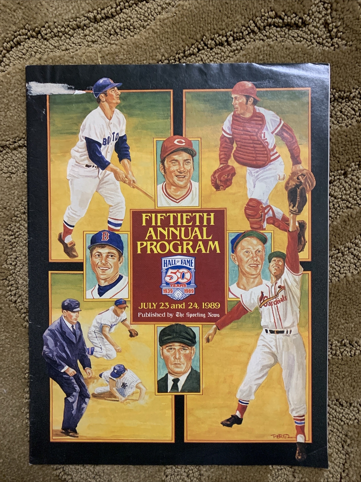 MLB Hall of Fame 50th Annual Program 1989 Yaz Bench Schoendienst Barlick