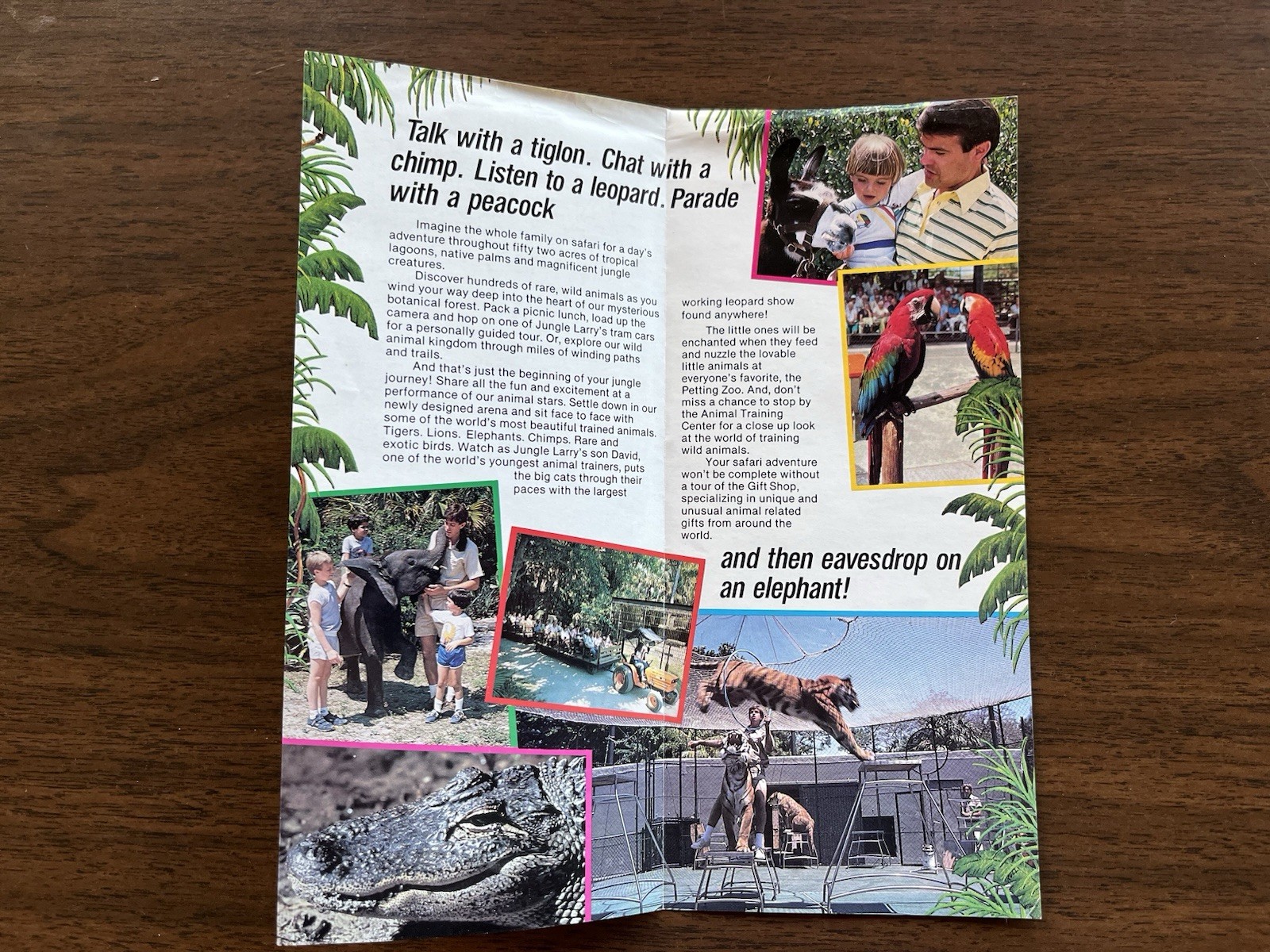 Jungle Larry’s African Safari Park Naples Florida Travel Brochure 1980s