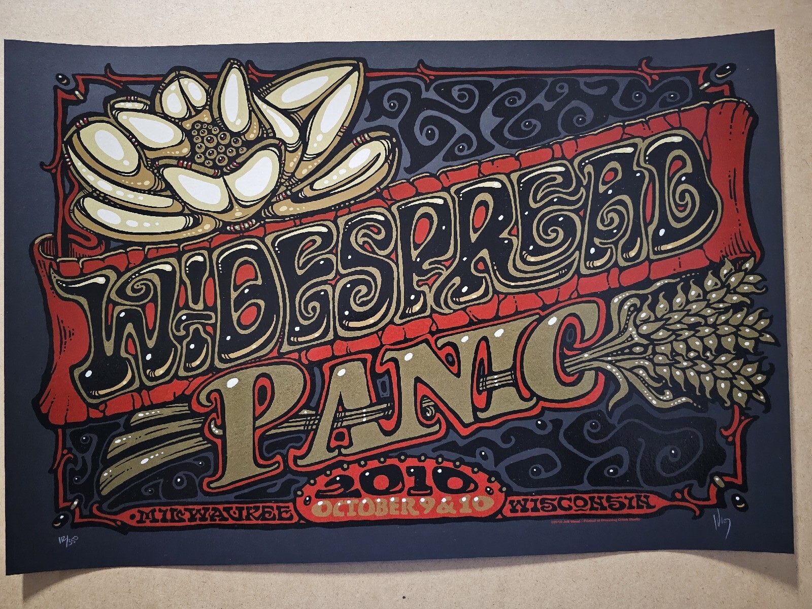 Widespread Panic Milwaukee 2010 The Riverside Theater Jeff Wood Poster S/N Print