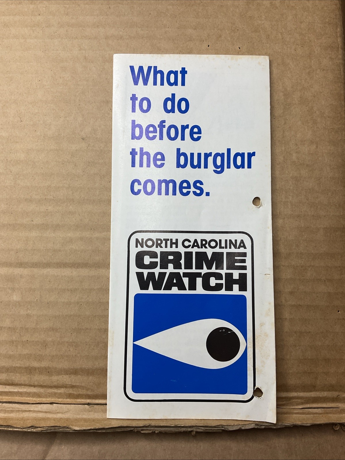 1980s Nc Crime Watch What To Do Before The Burglar Comes Brochure Pamphlet B73