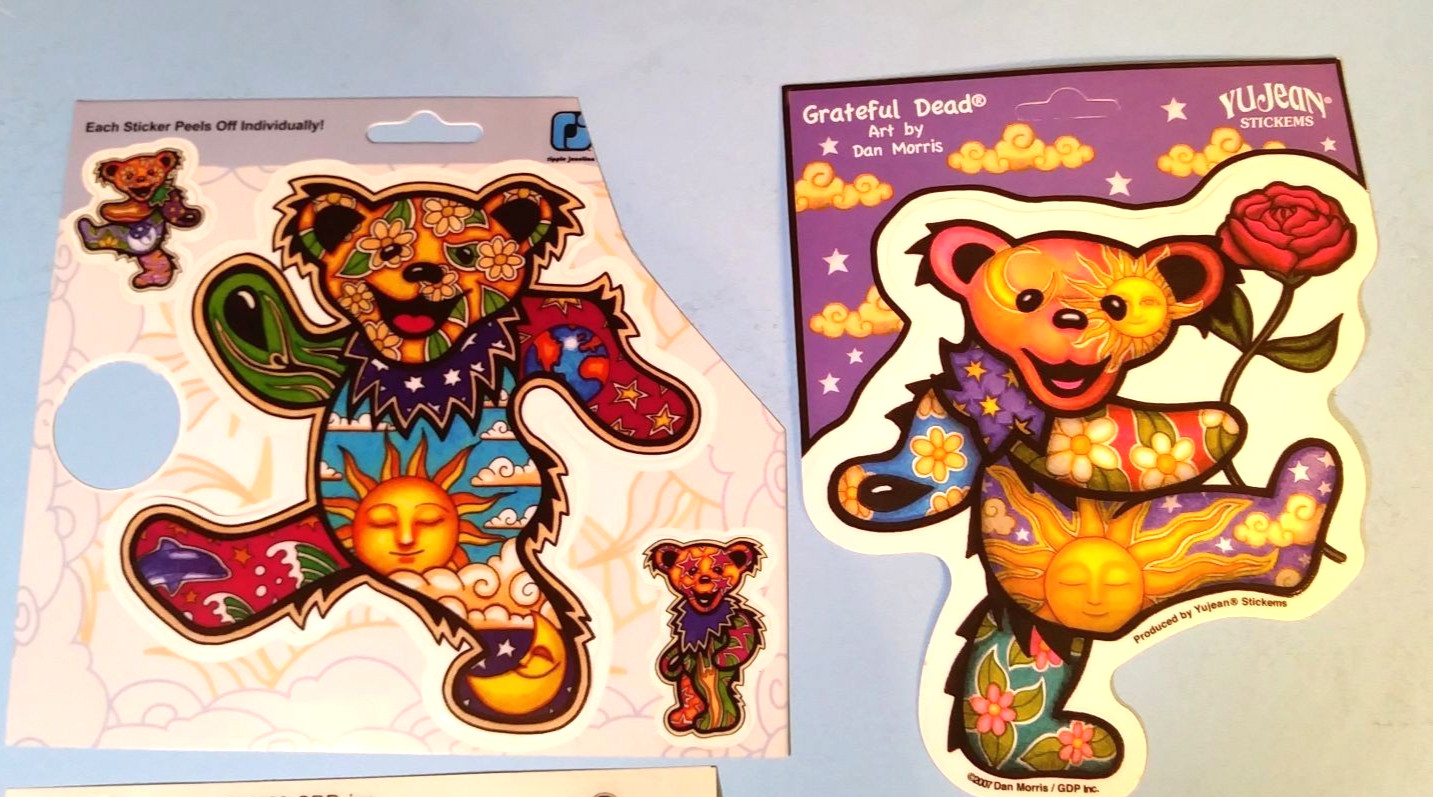 Grateful Dead STICKER LOT Vintage Official GDP Dan Morris 2007 Floral Bears