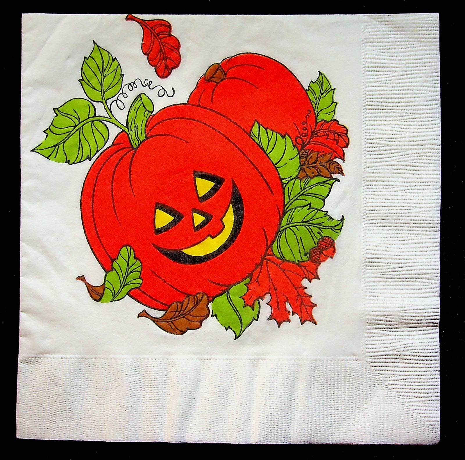 Halloween Paper Napkin Vintage Lot Of 2 Futura Ambassador JOL Black Cat Bat