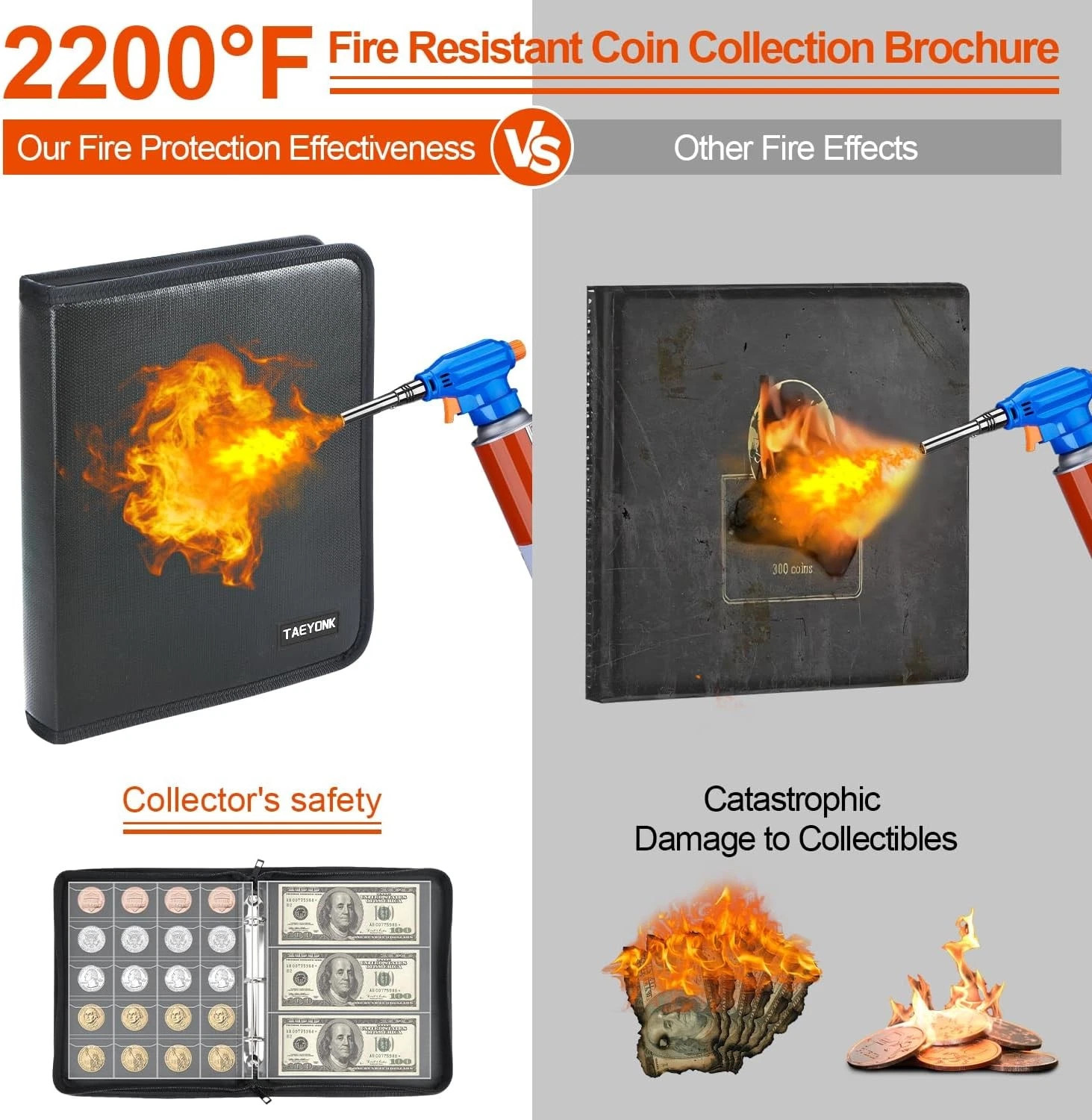 Coin Collection Book Album Holder for Collector 400 Coin & 36 Paper Money Pocket