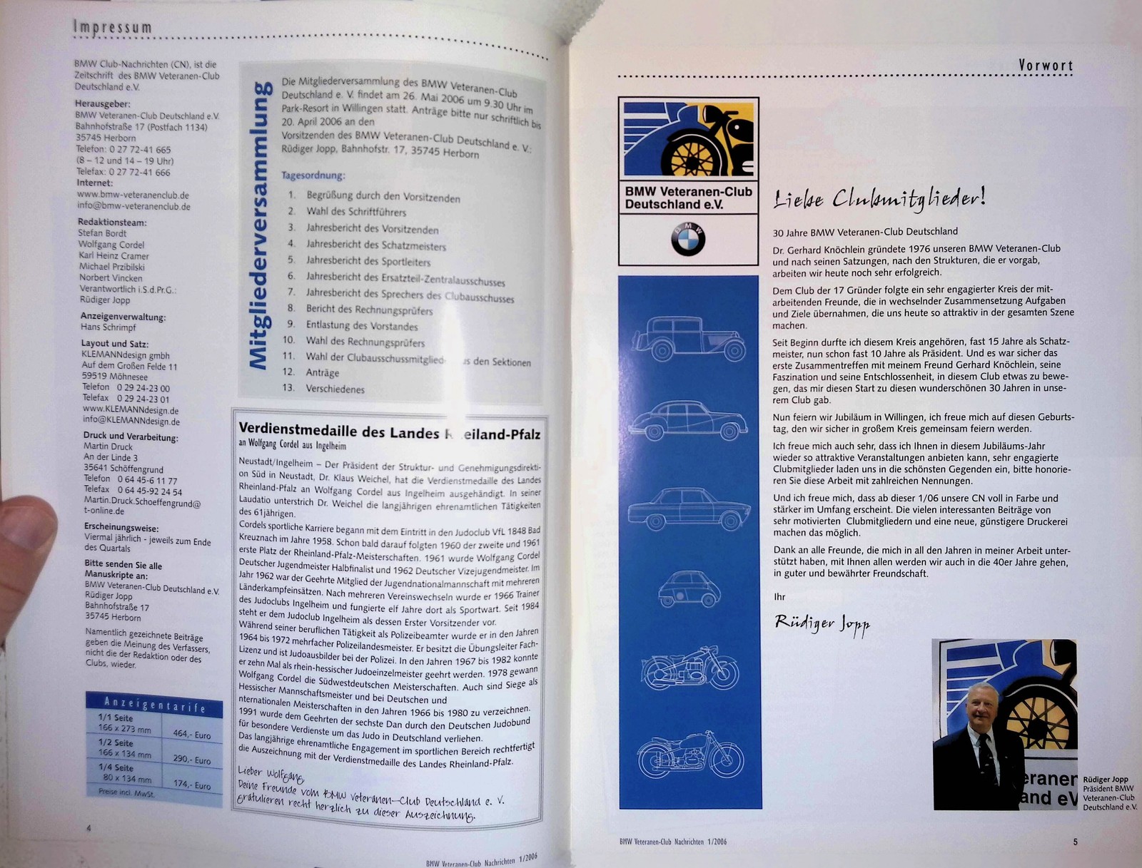 Club Nachrichten BMW Club Mobile Classic Magazine 2006 30th Anniversary