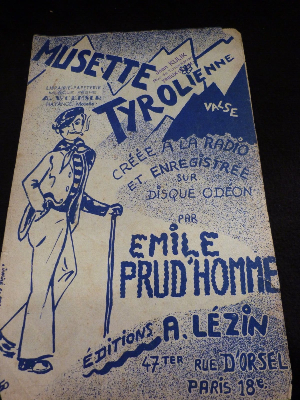 Accordion Musette Tyrolean Waltz Emile Prud’Homme Sheet Music