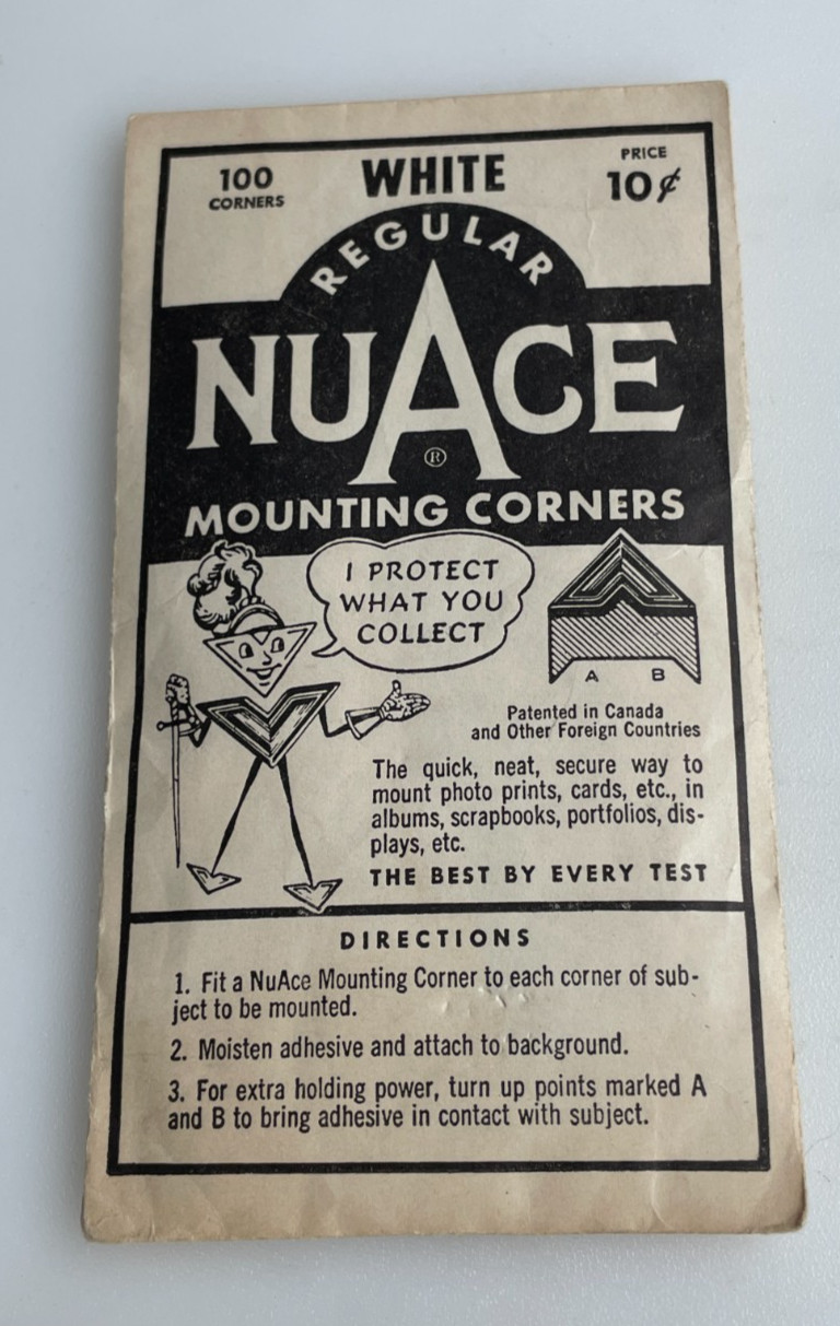 Vintage NOS NuAce Mounting Corners For Photo Albums, Scrapbooking or Whatever