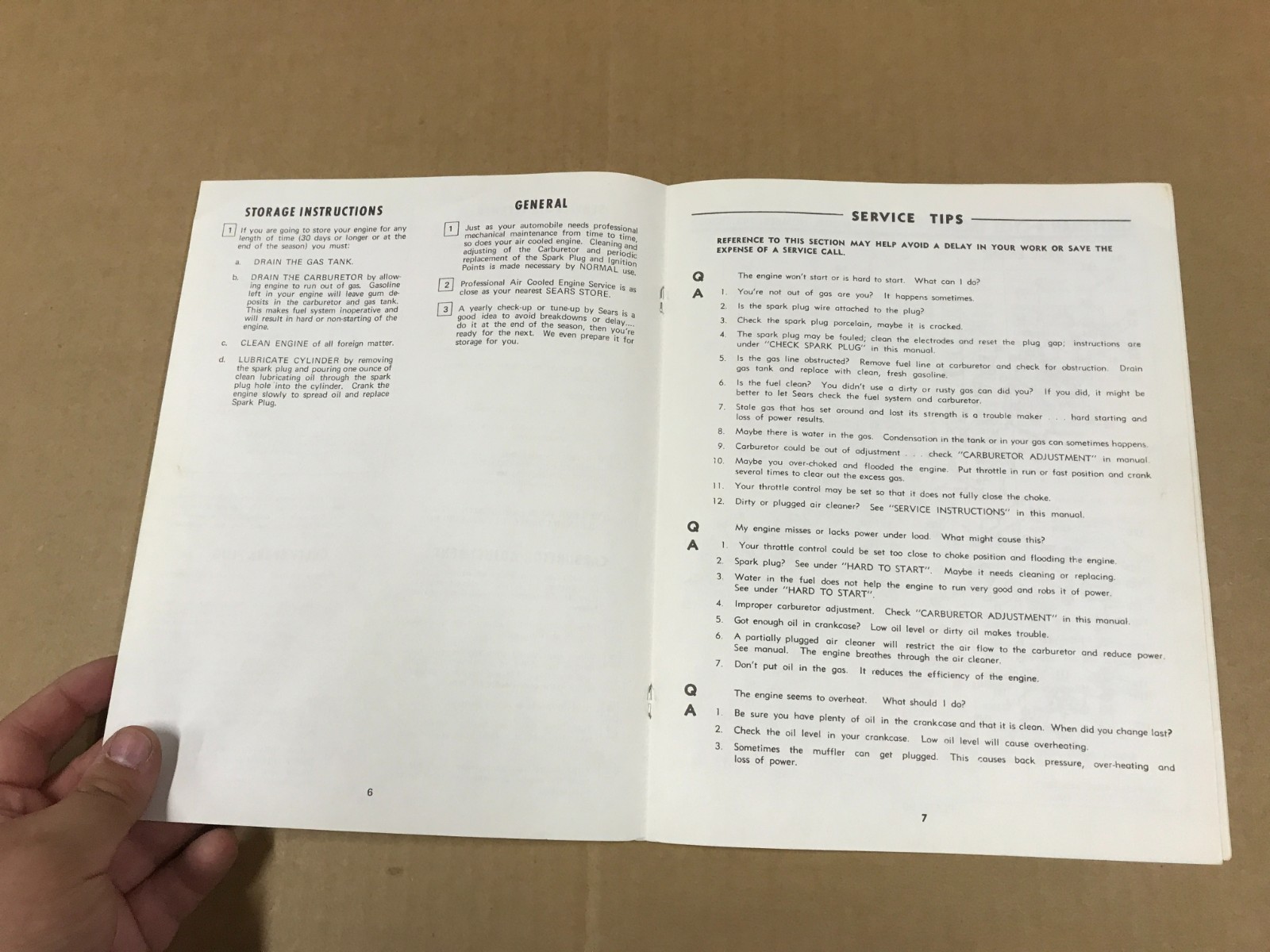 VTG Sears Care Owner’s Parts List For Craftsman Engine – Model #143.582022